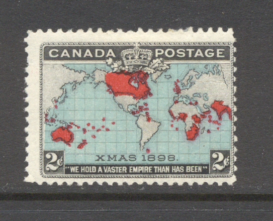 canada #86 1898 2c map unused ognice unused hinge remnant stamp2011 scott catalog value is $40 00 we take the extra time to show both sides of our